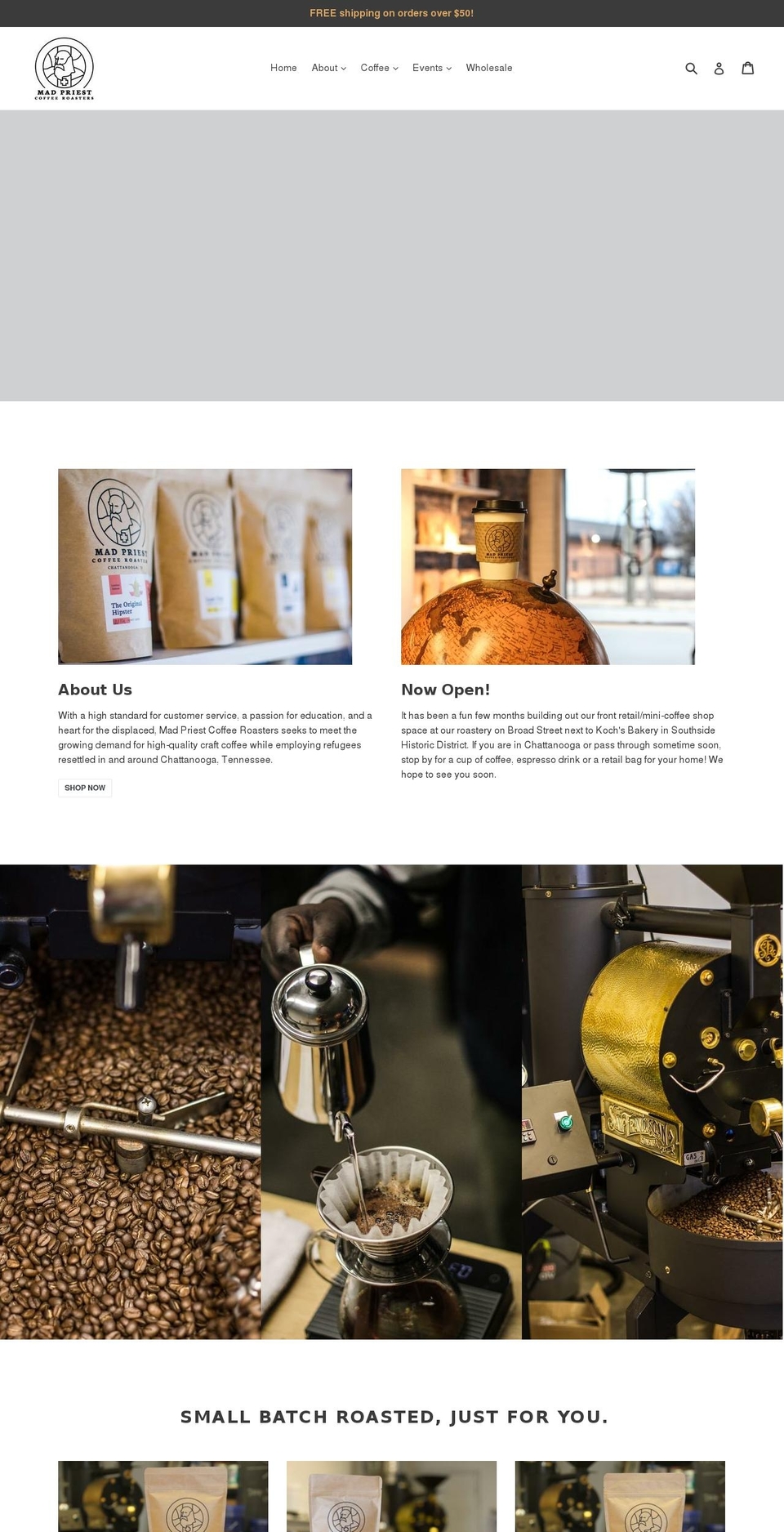 madpriestcoffee.com shopify website screenshot