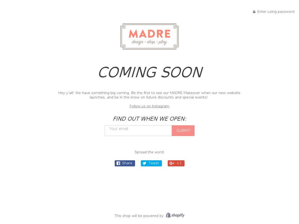 madredallas.com shopify website screenshot