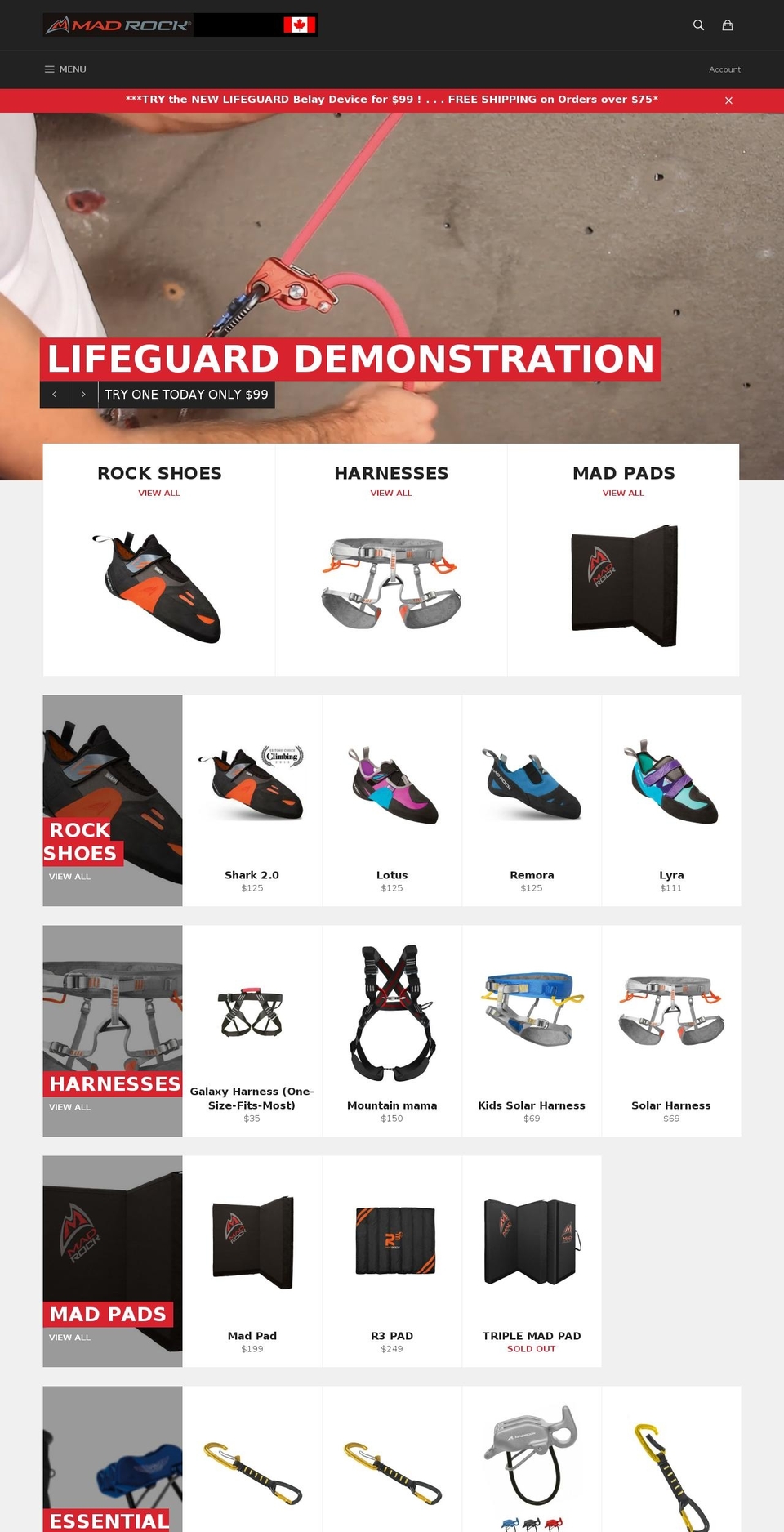 madrock.ca shopify website screenshot