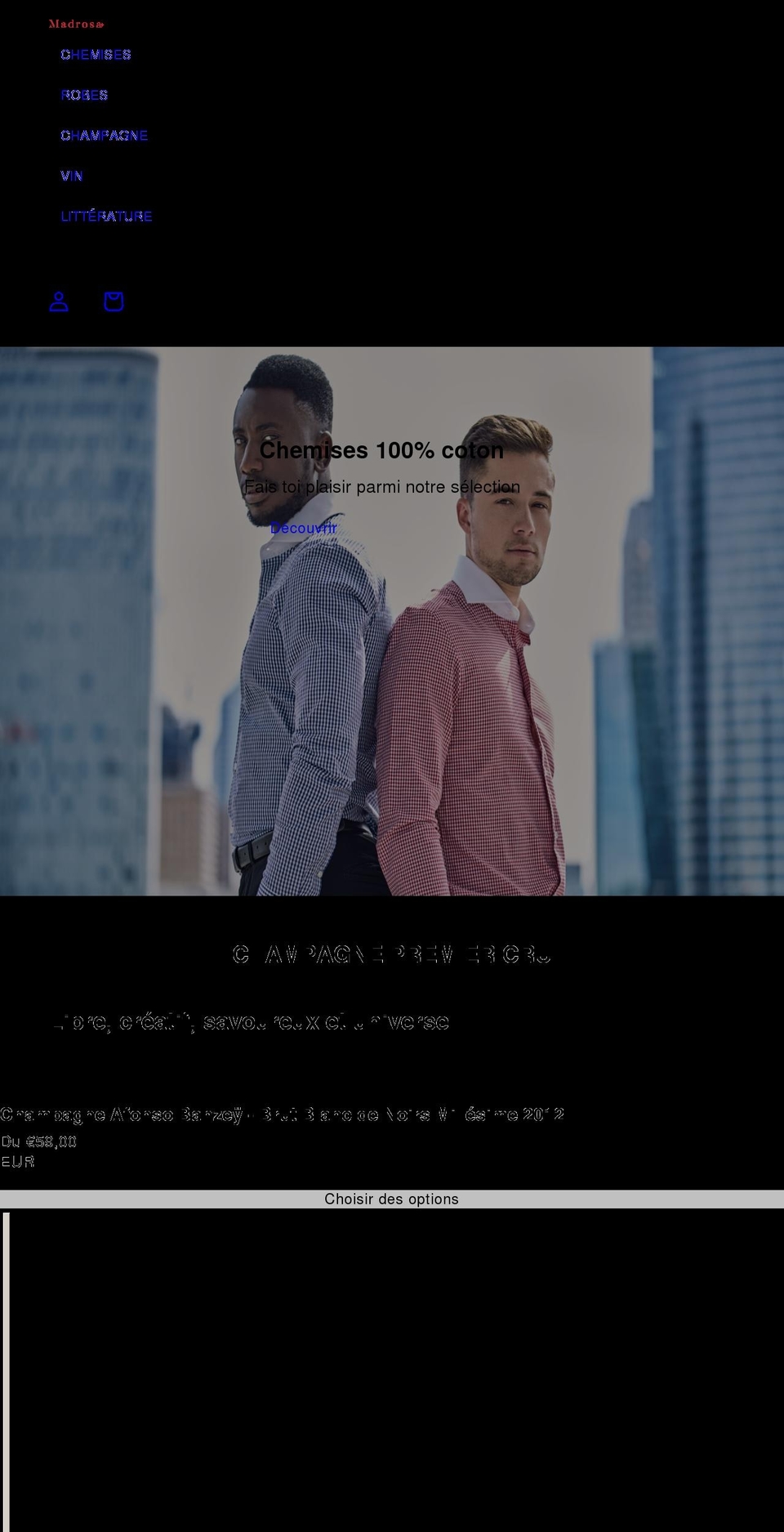 madrosa-conceptstore.com shopify website screenshot
