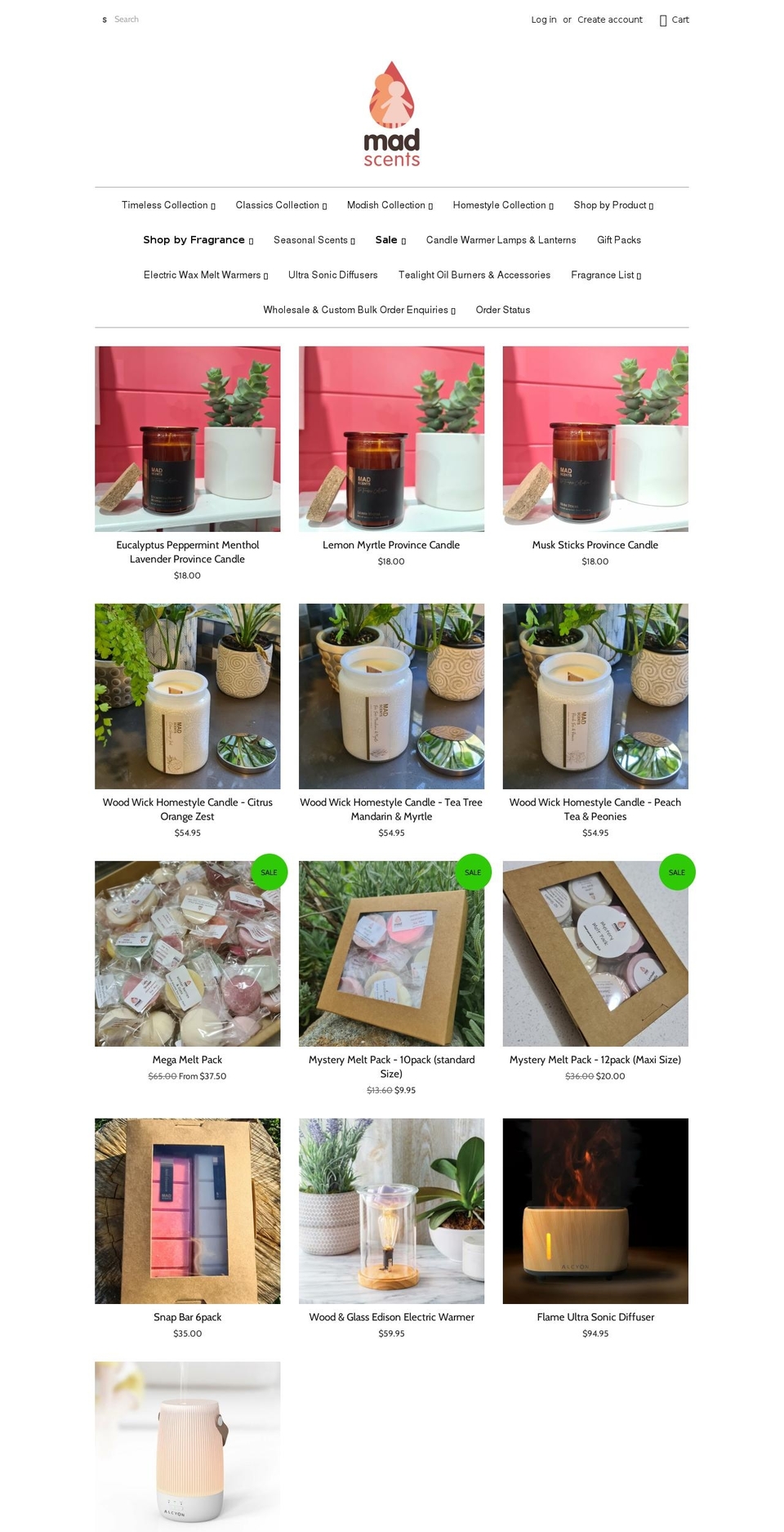 madscents.com.au shopify website screenshot