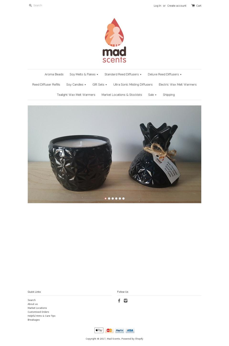 madscents.net shopify website screenshot