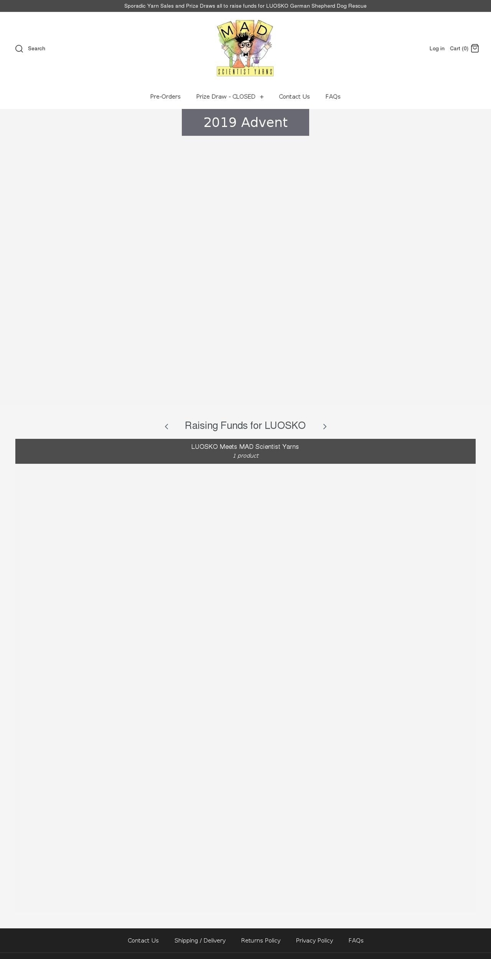 madscientistyarns.com — Shopify storefront screenshot