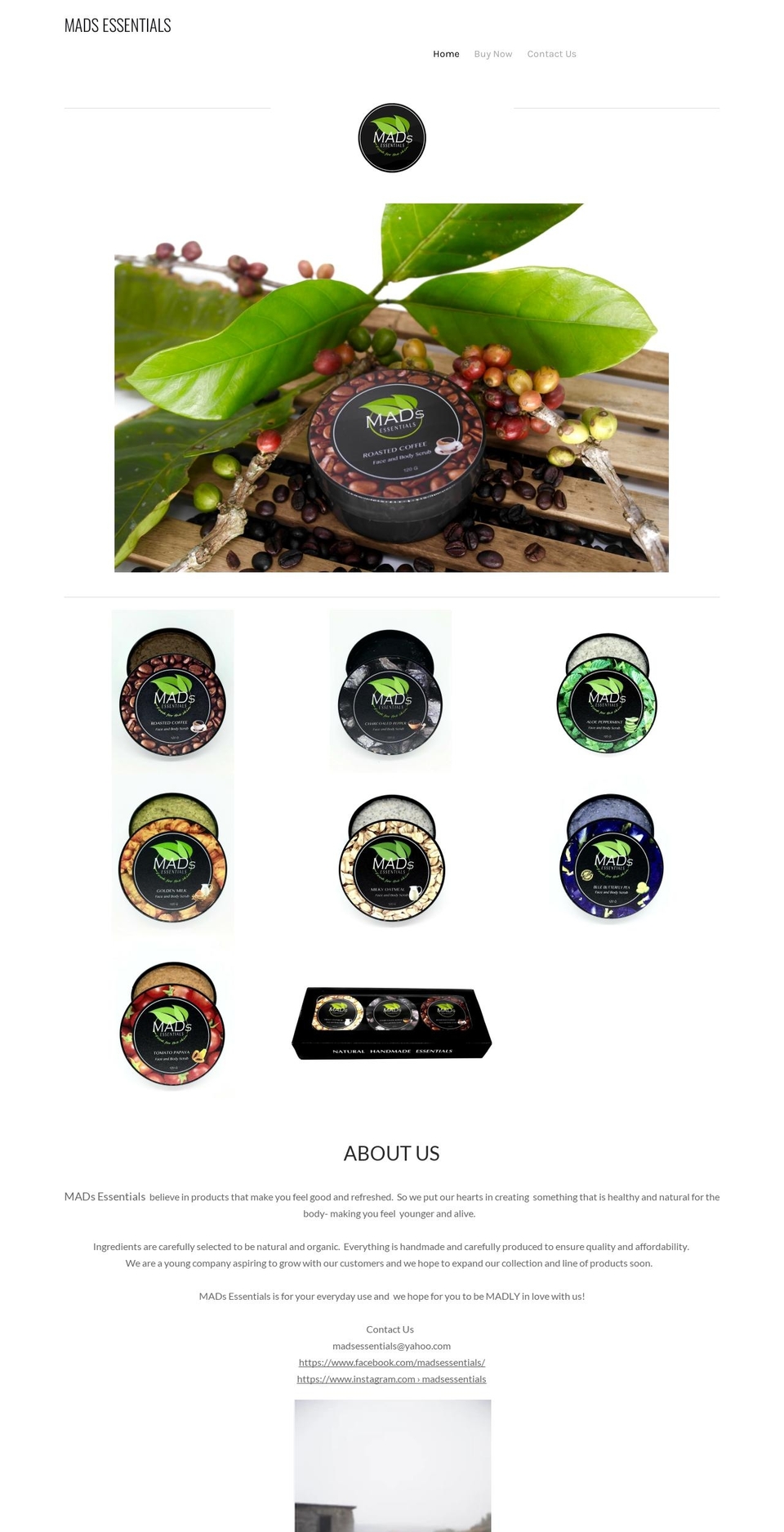 madsessentials.com — Shopify storefront screenshot