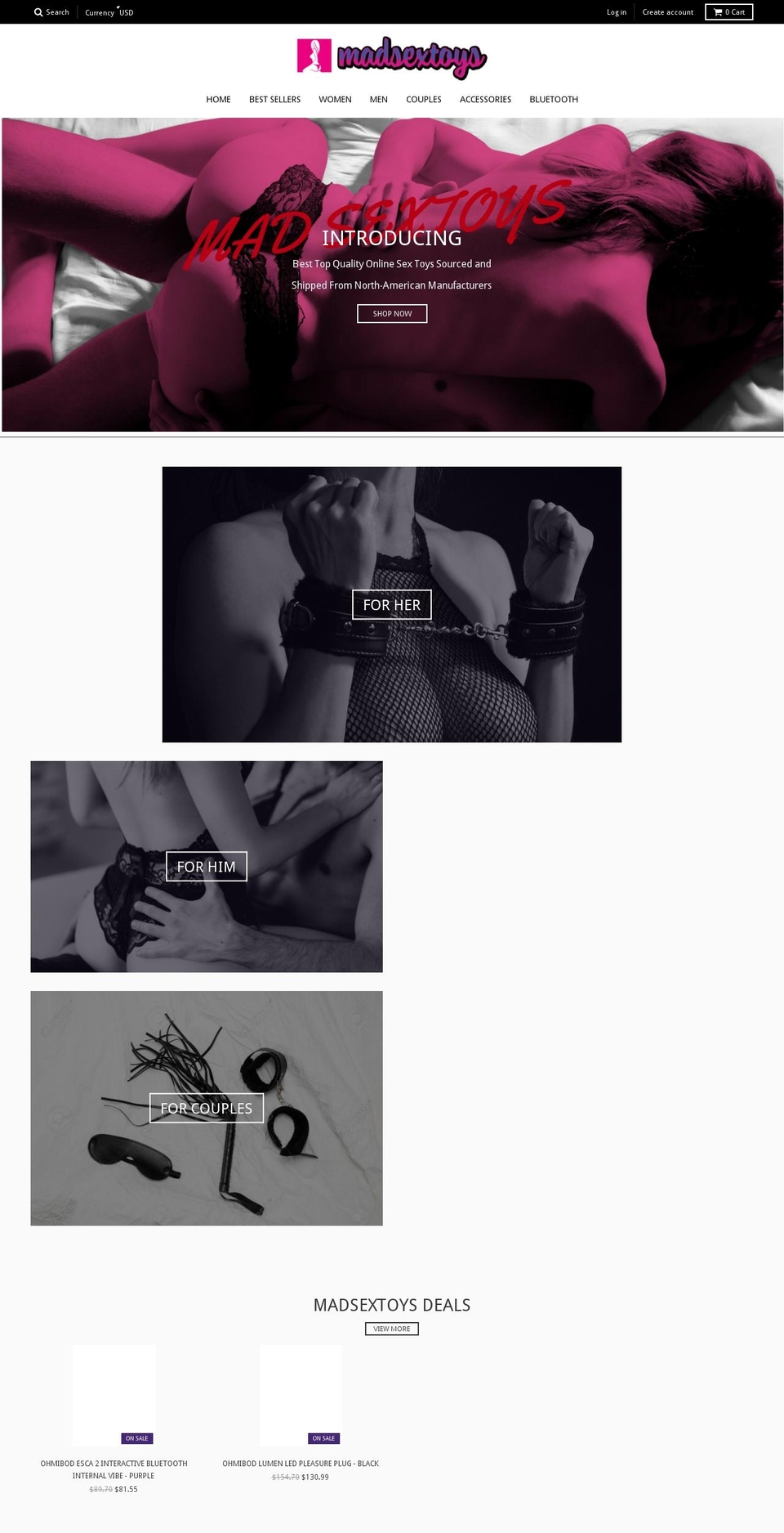madsextoys.com shopify website screenshot