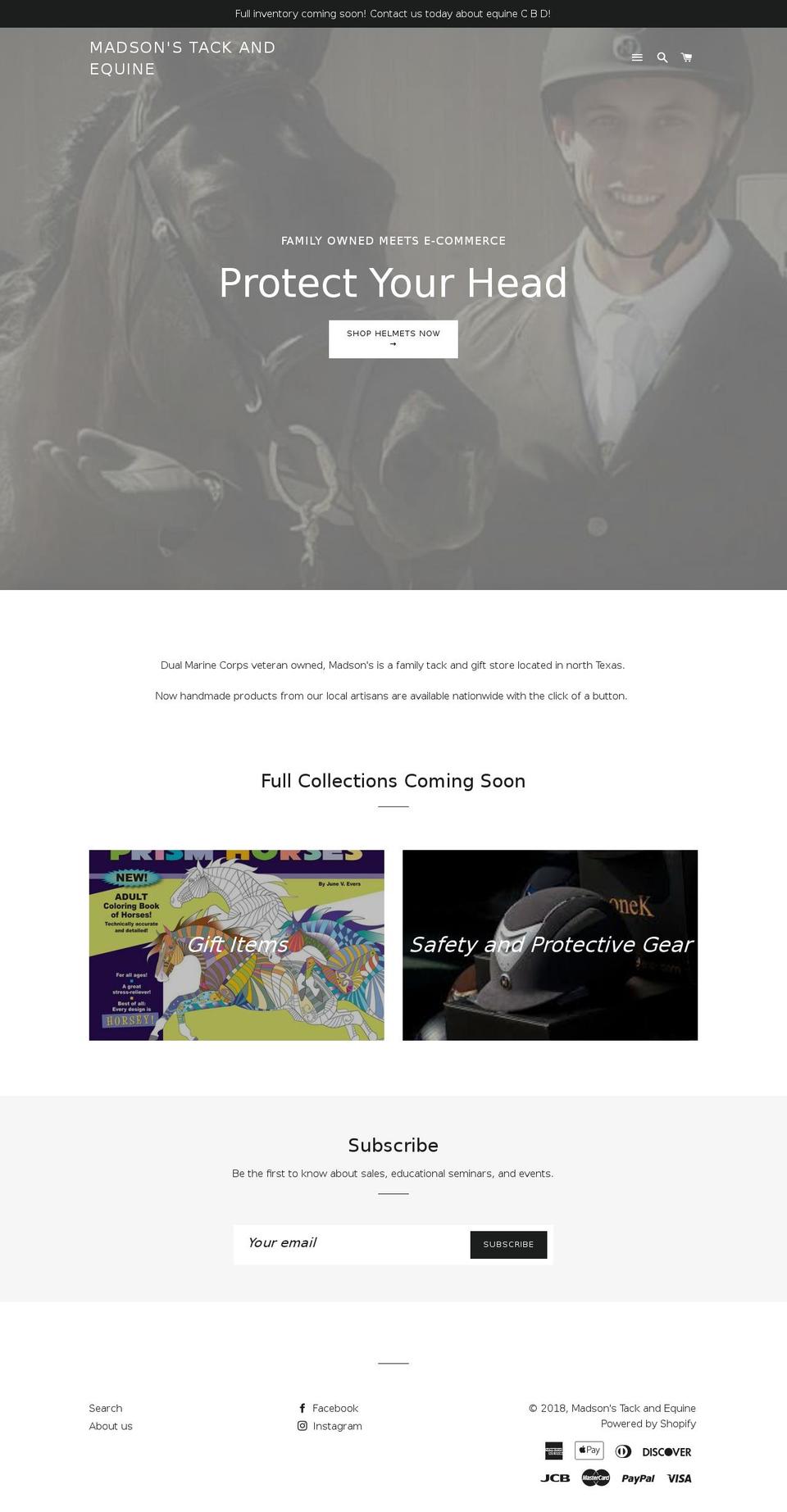 madsonstackandequine.com shopify website screenshot