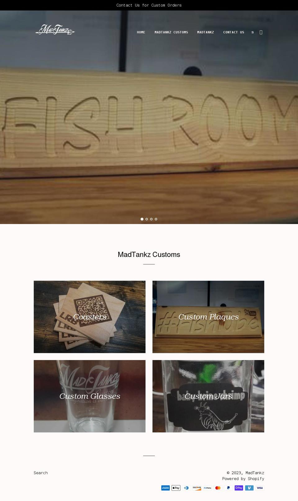 madtankz.com shopify website screenshot