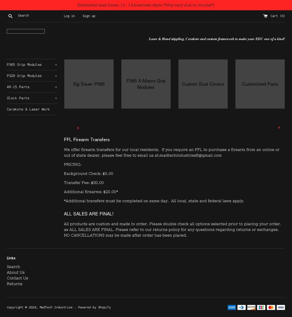 madtechindustries.com shopify website screenshot