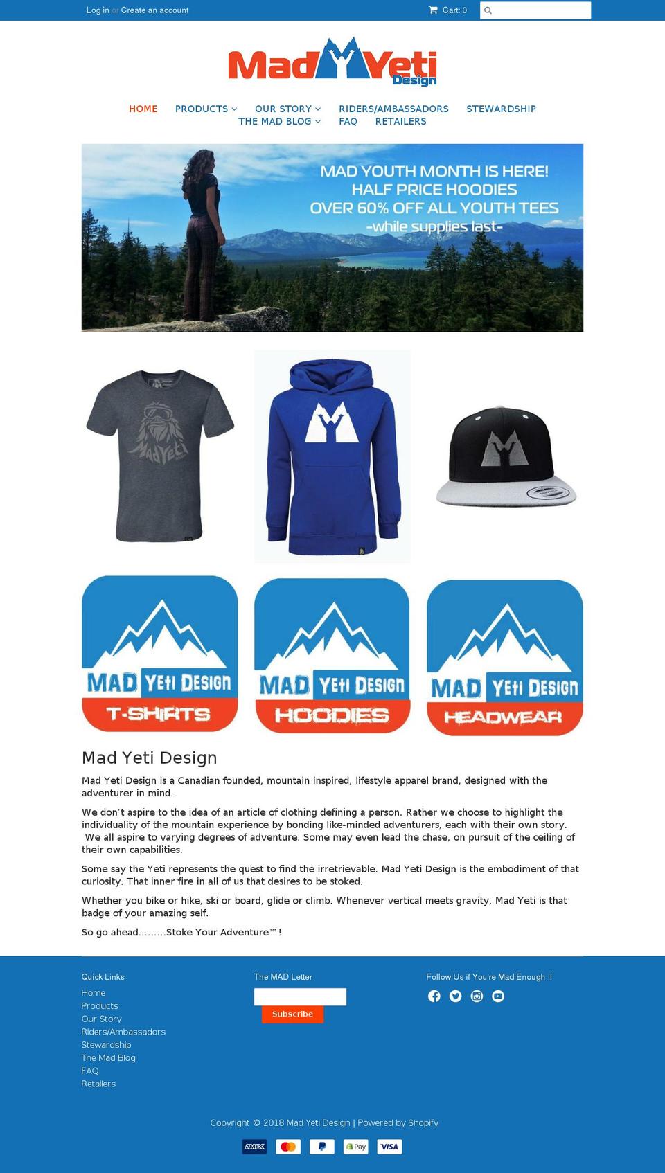 Desktop Minimal Shopify theme site example madyeti.ca