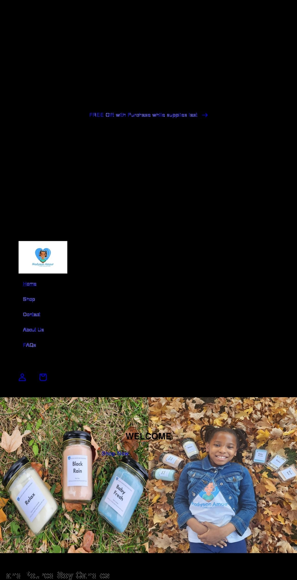 madysonamourcares.com shopify website screenshot