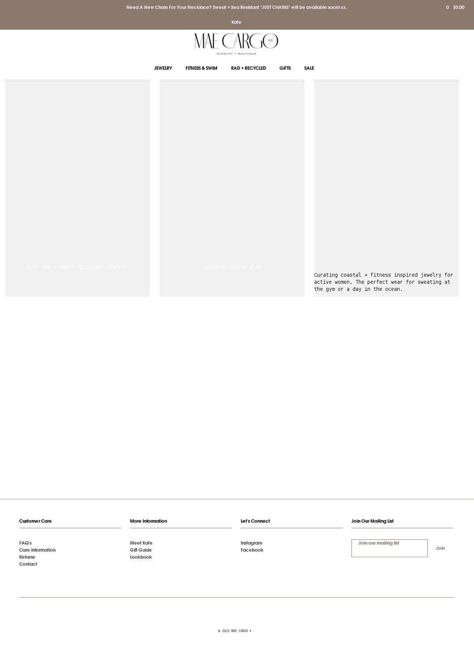 maecargo.com shopify website screenshot