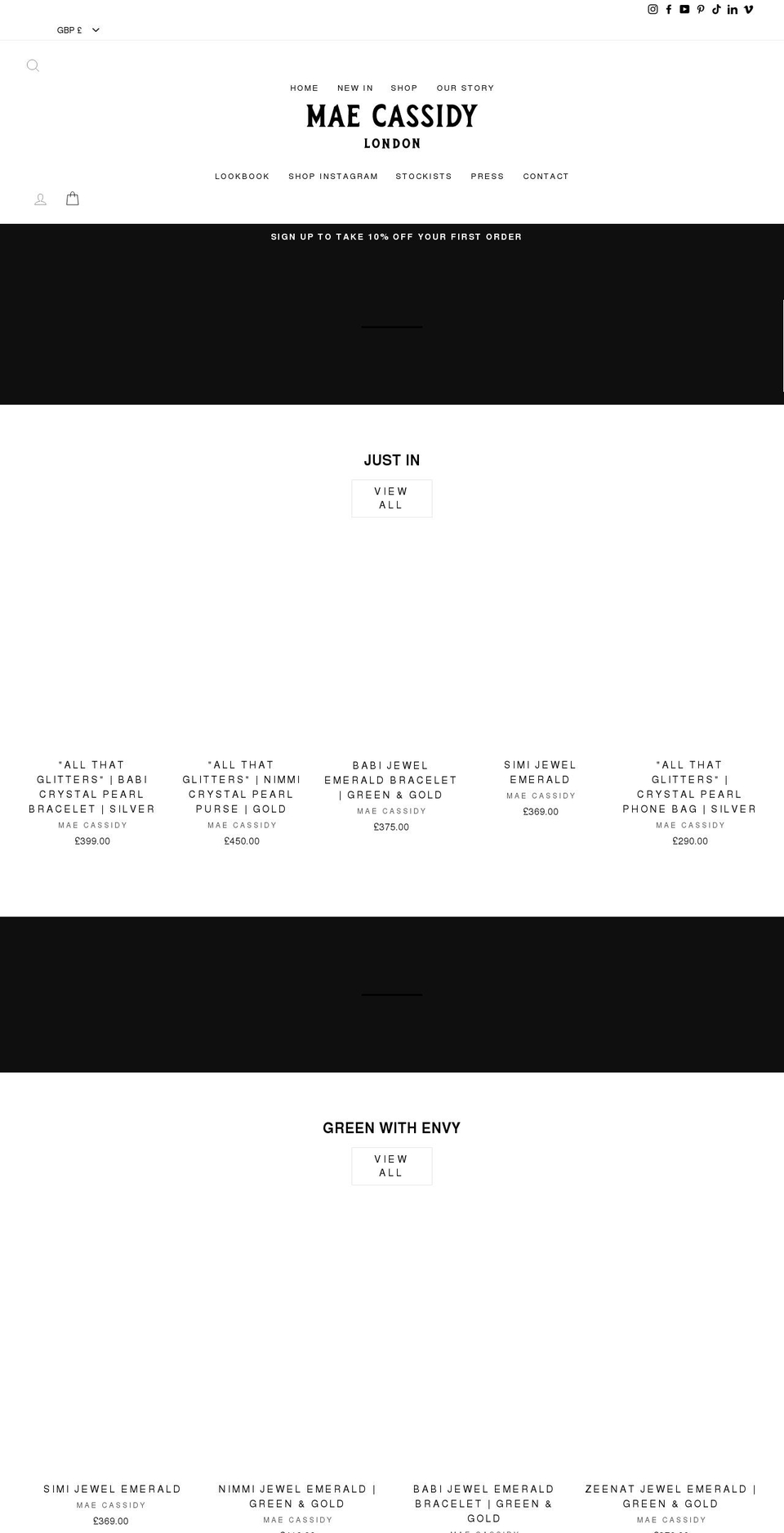 maecassidy.com shopify website screenshot