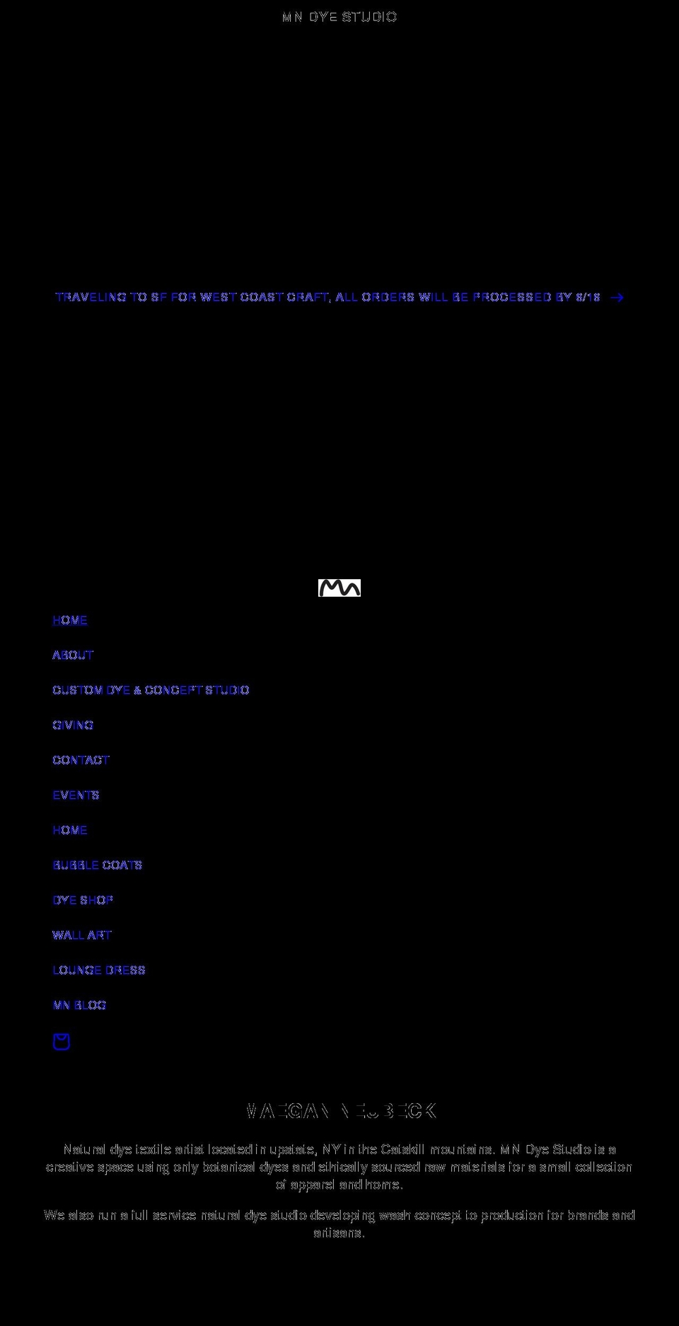 maeganneubeck.com shopify website screenshot