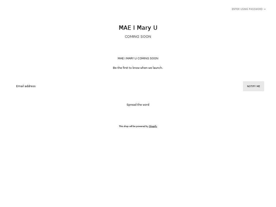 maeimaryu.com — Shopify storefront screenshot
