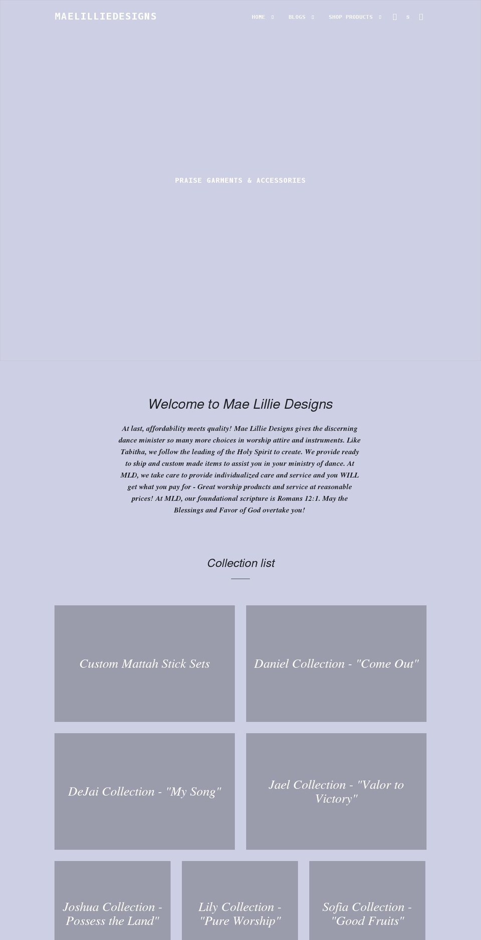 maelilliedesigns.com shopify website screenshot