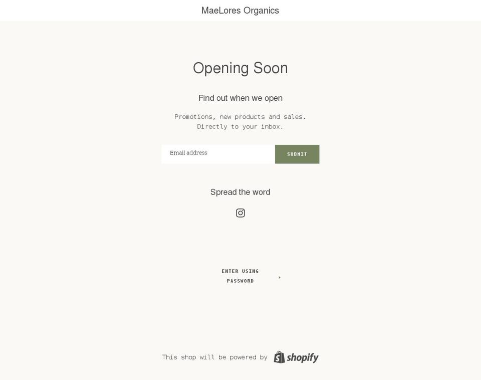 maeloresorganics.com shopify website screenshot