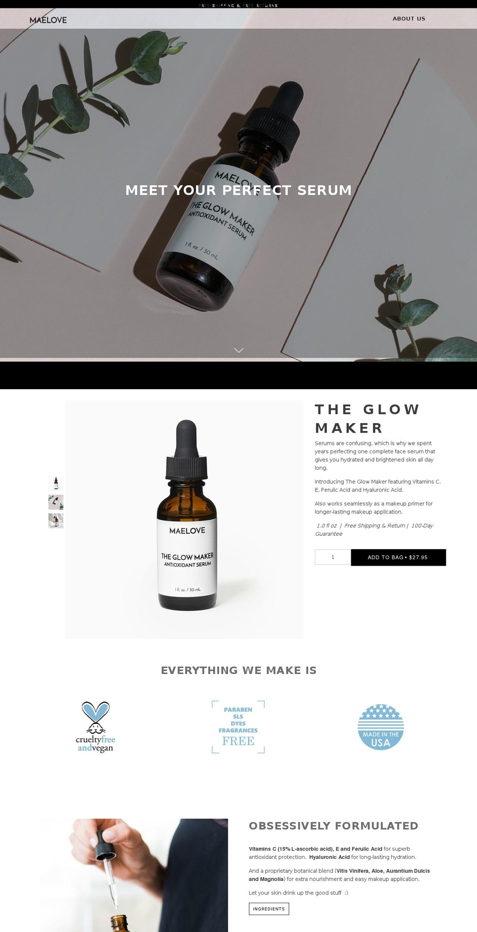 maelove.com shopify website screenshot