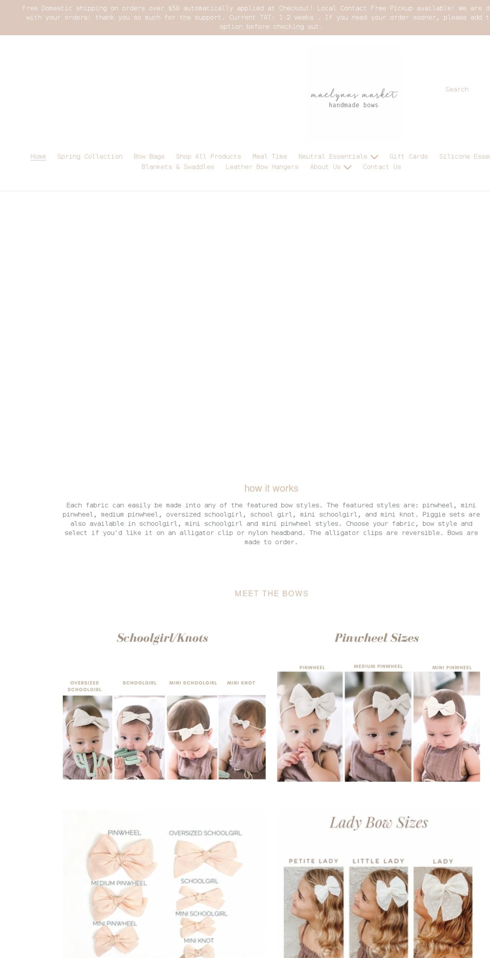 maelynnsmarket.com shopify website screenshot