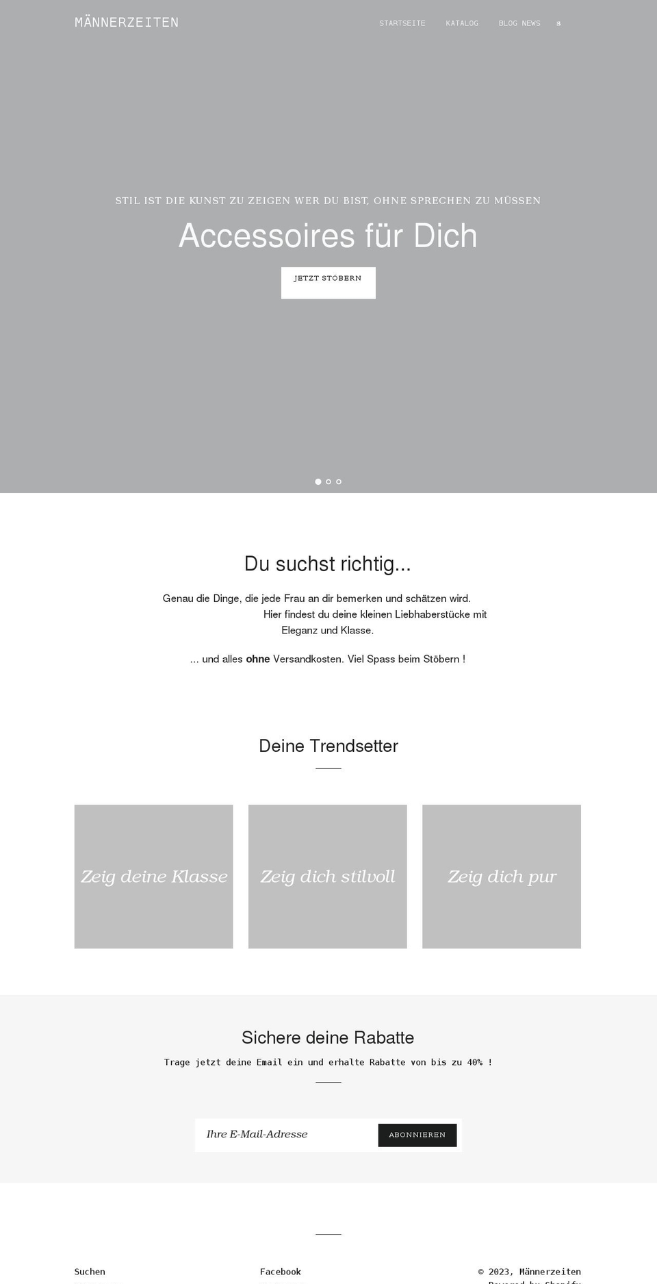 maennerzeiten.de shopify website screenshot