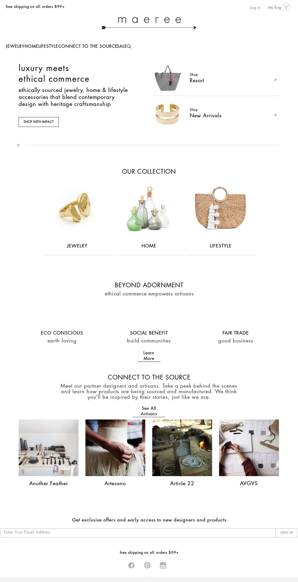 Timber Shopify theme site example maeree.com