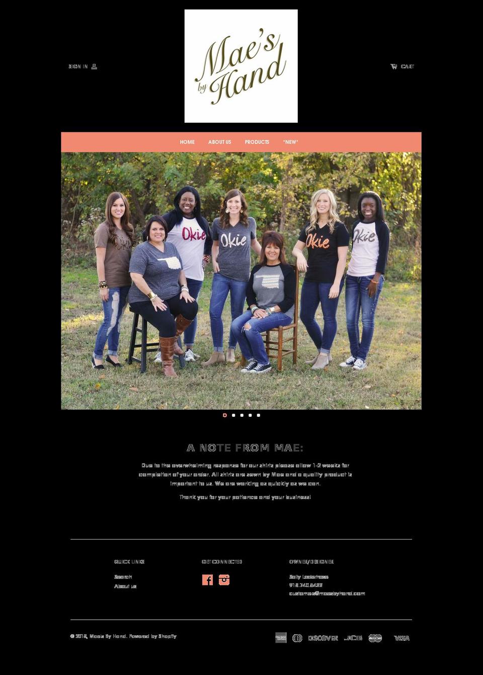maesbyhand.com — Shopify storefront screenshot