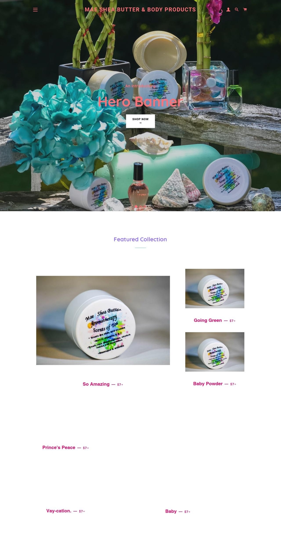 maesheabutter.com shopify website screenshot