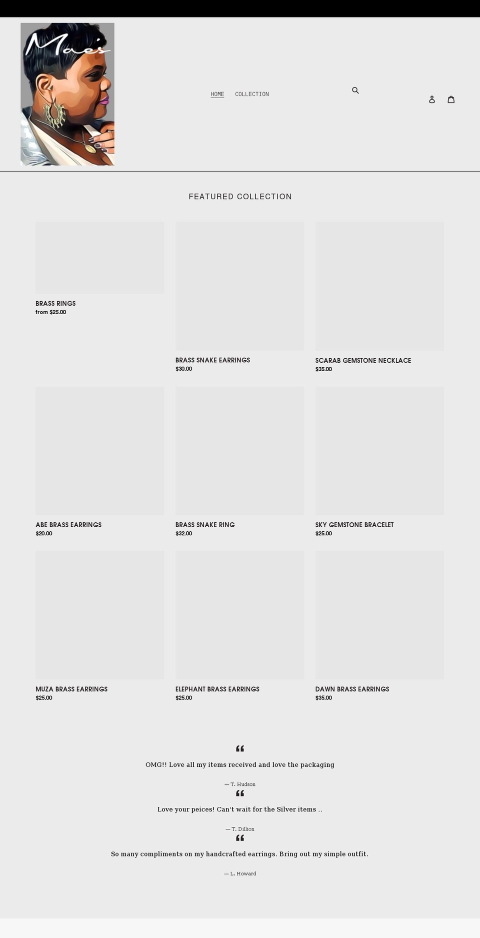 maesnola.com shopify website screenshot