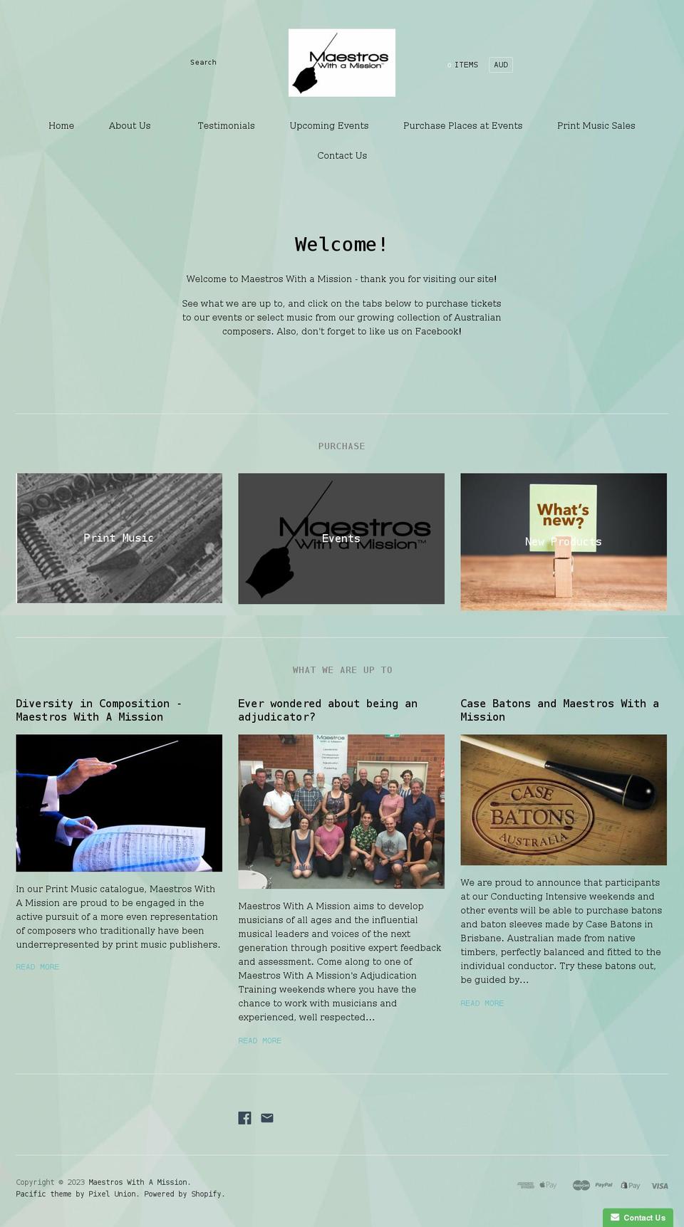 maestroswithamission.com — Shopify storefront screenshot