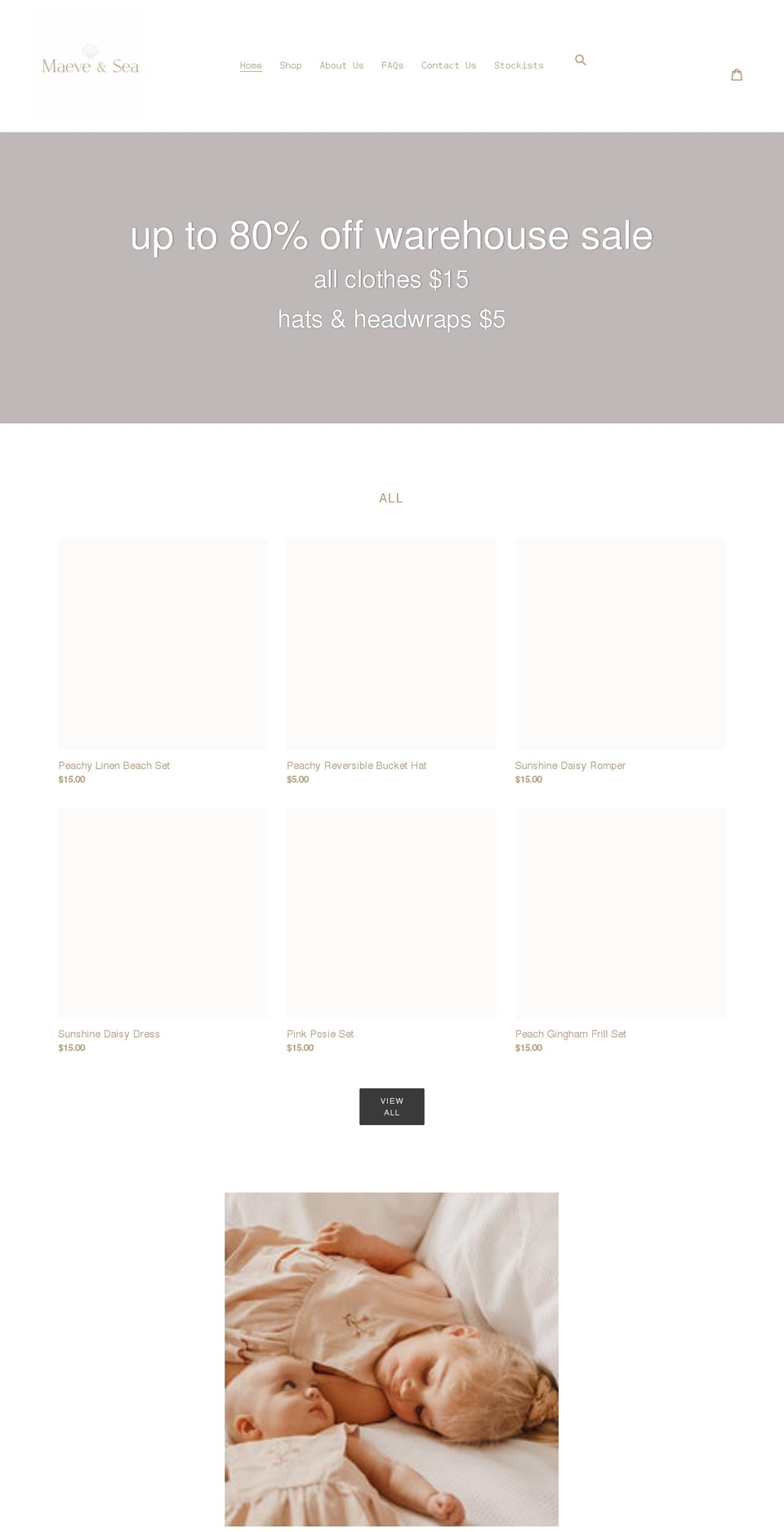 maeveandsea.com shopify website screenshot