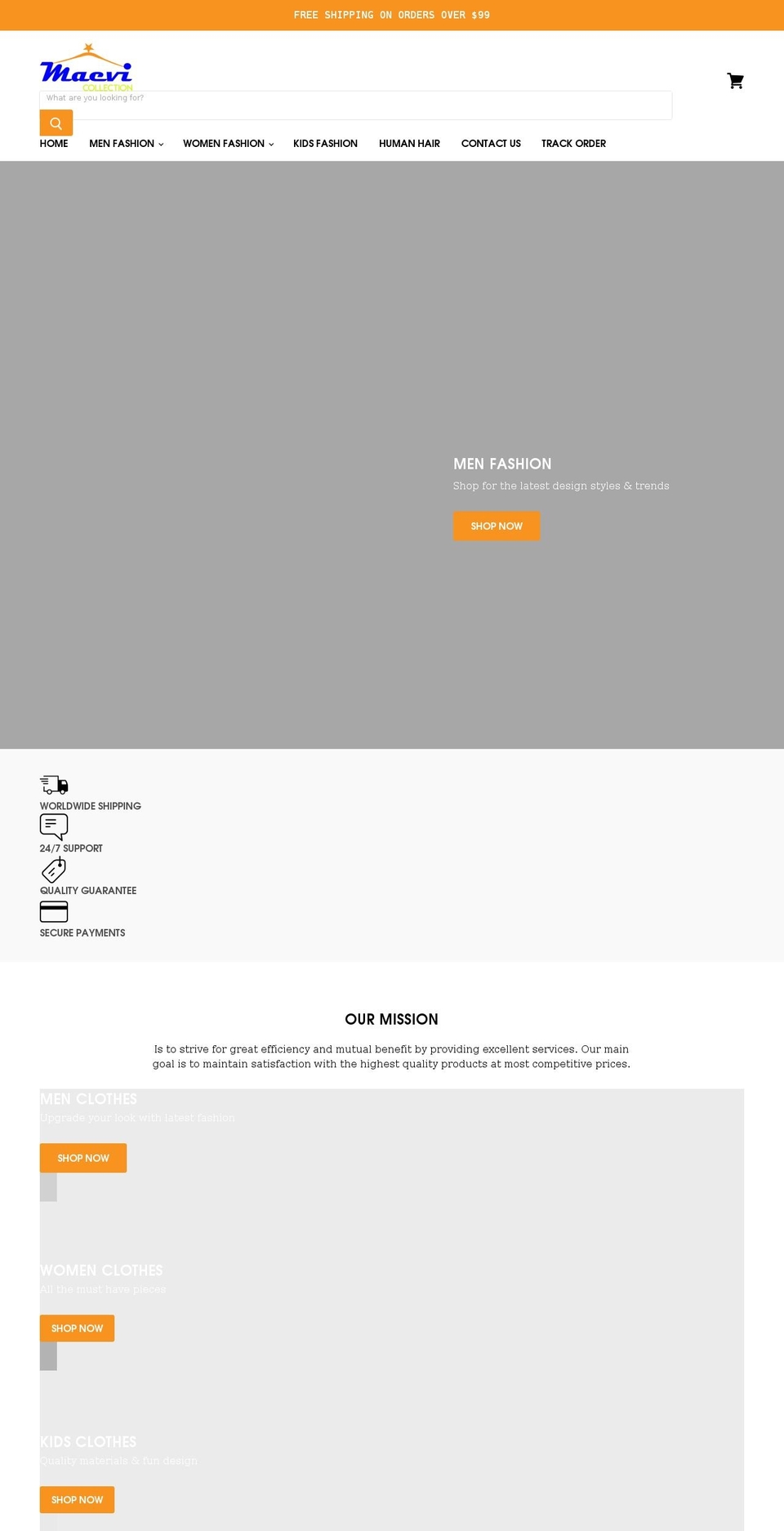 maevicollection.com shopify website screenshot