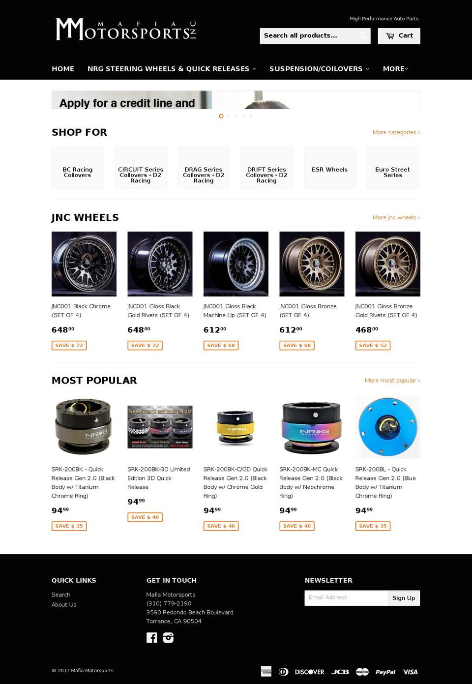 mafiamotorsports.com shopify website screenshot