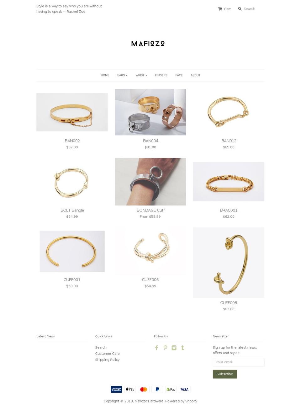 mafiozohardware.com shopify website screenshot