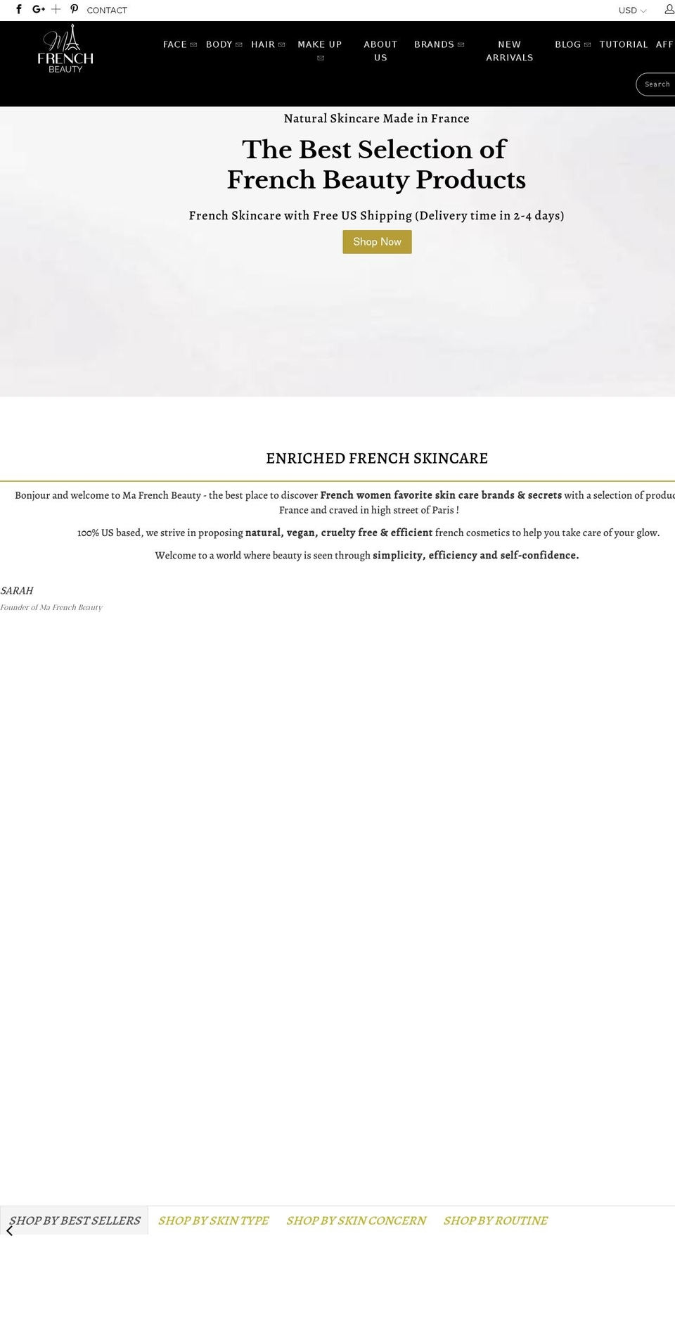 mafrenchbeauty.com shopify website screenshot