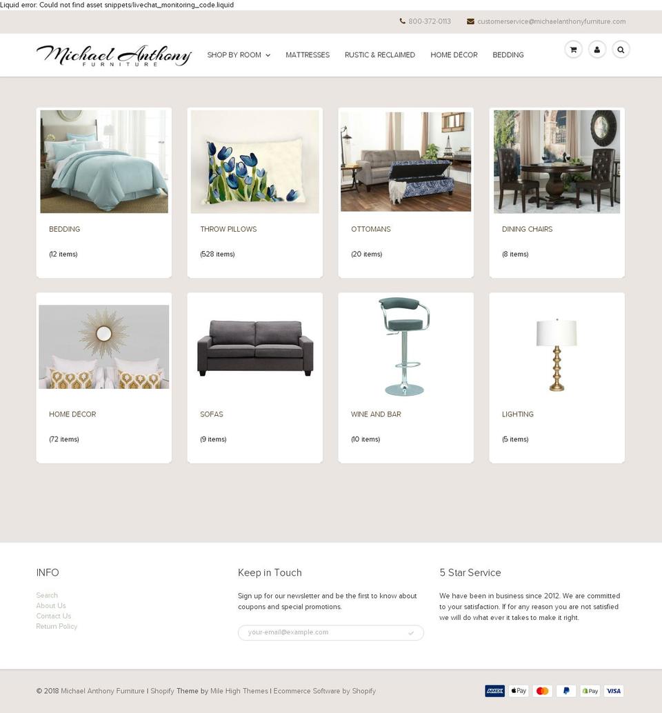 mafurn.com shopify website screenshot