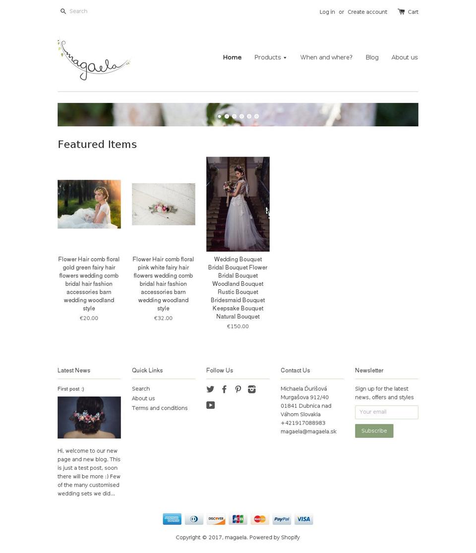 magaela.com shopify website screenshot