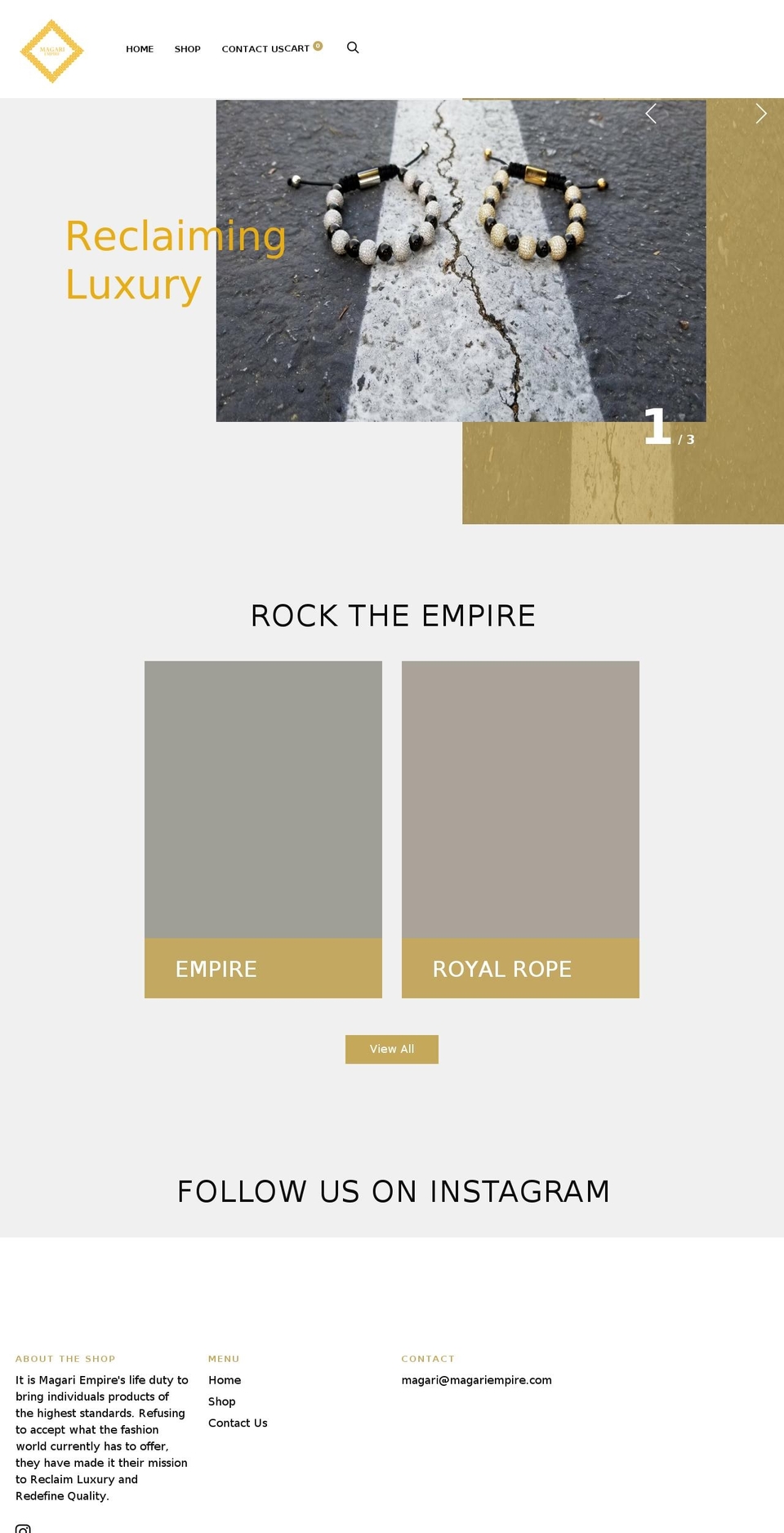 magariempire.com shopify website screenshot