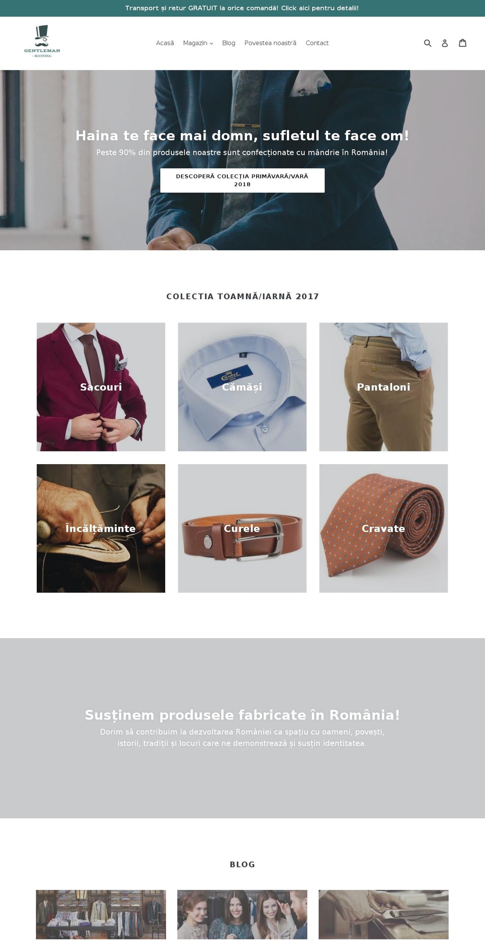 magazin-gentleman.ro shopify website screenshot