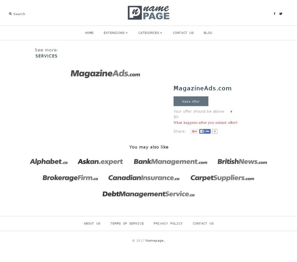 magazineads.com shopify website screenshot