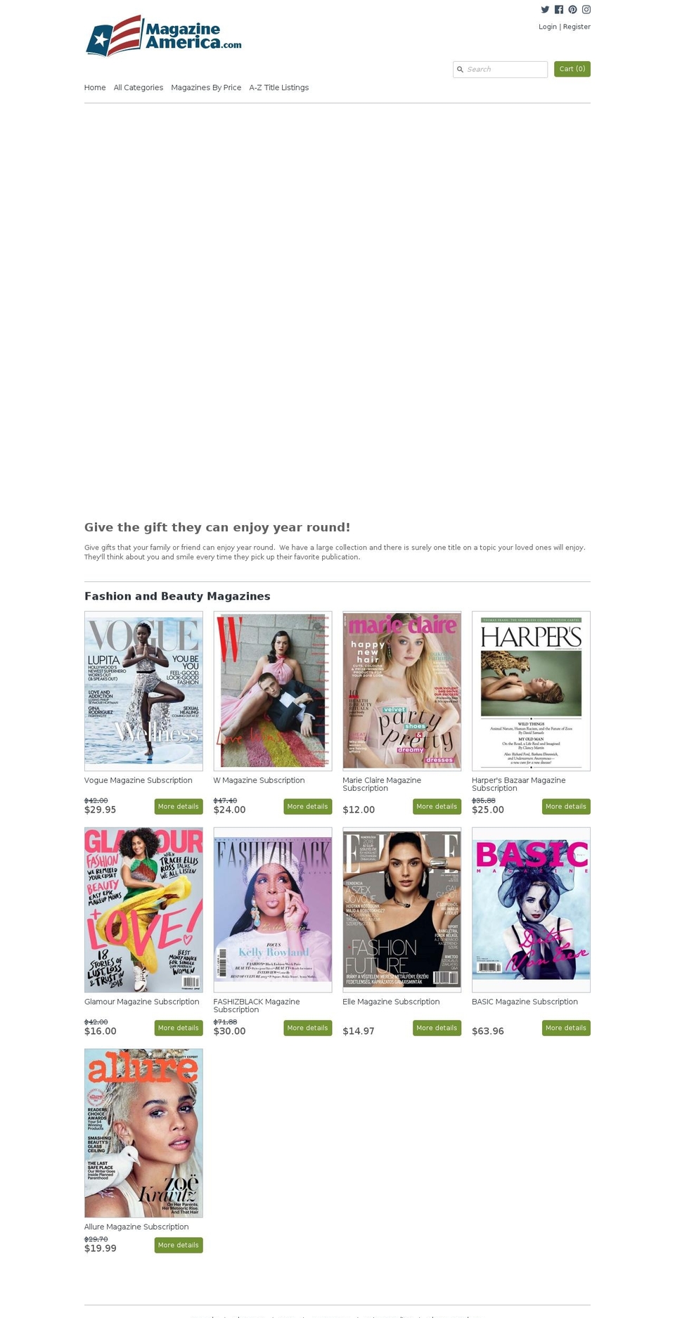 magazineamerica.com — Shopify storefront screenshot