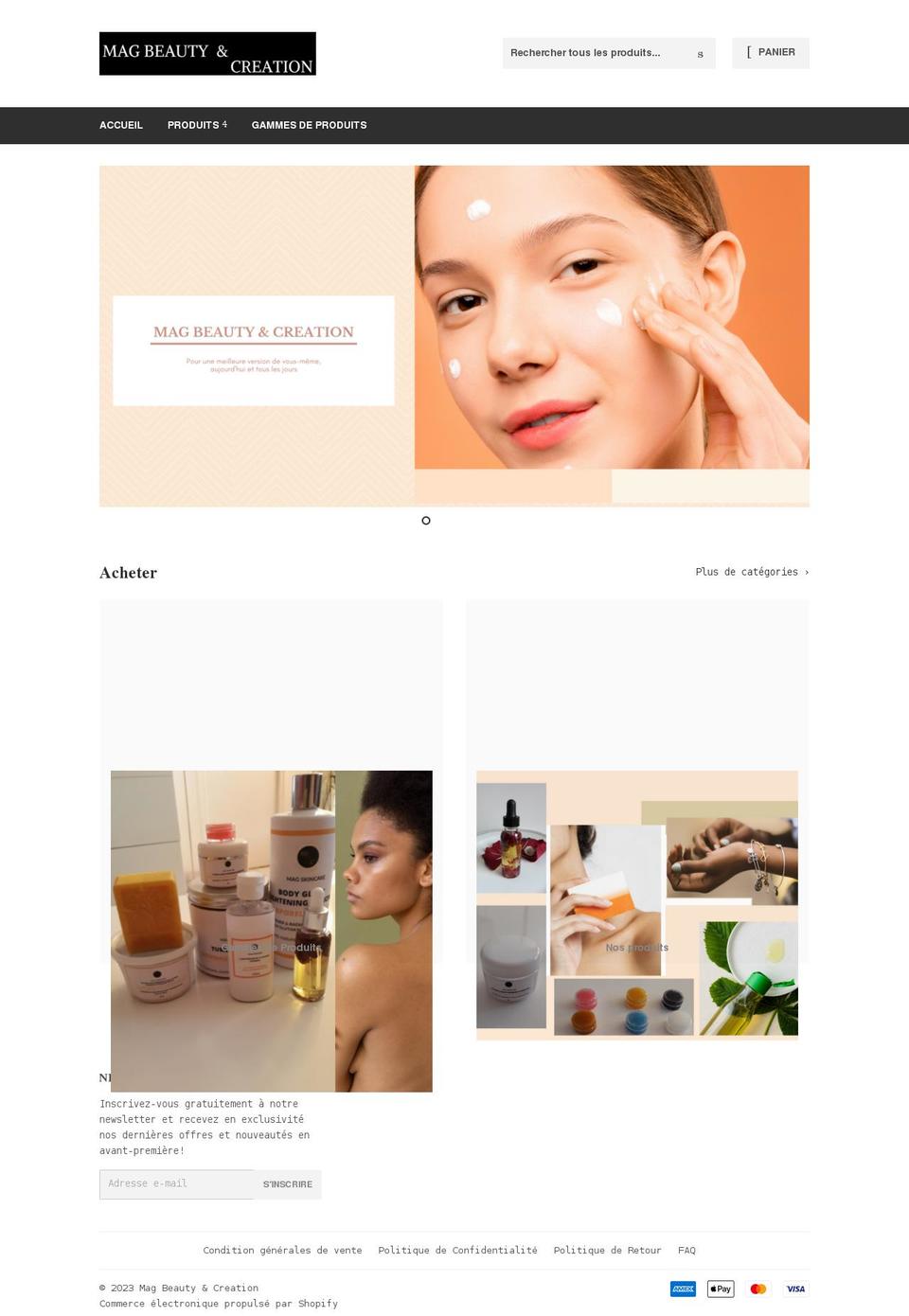 magbeautyandcreation.com shopify website screenshot