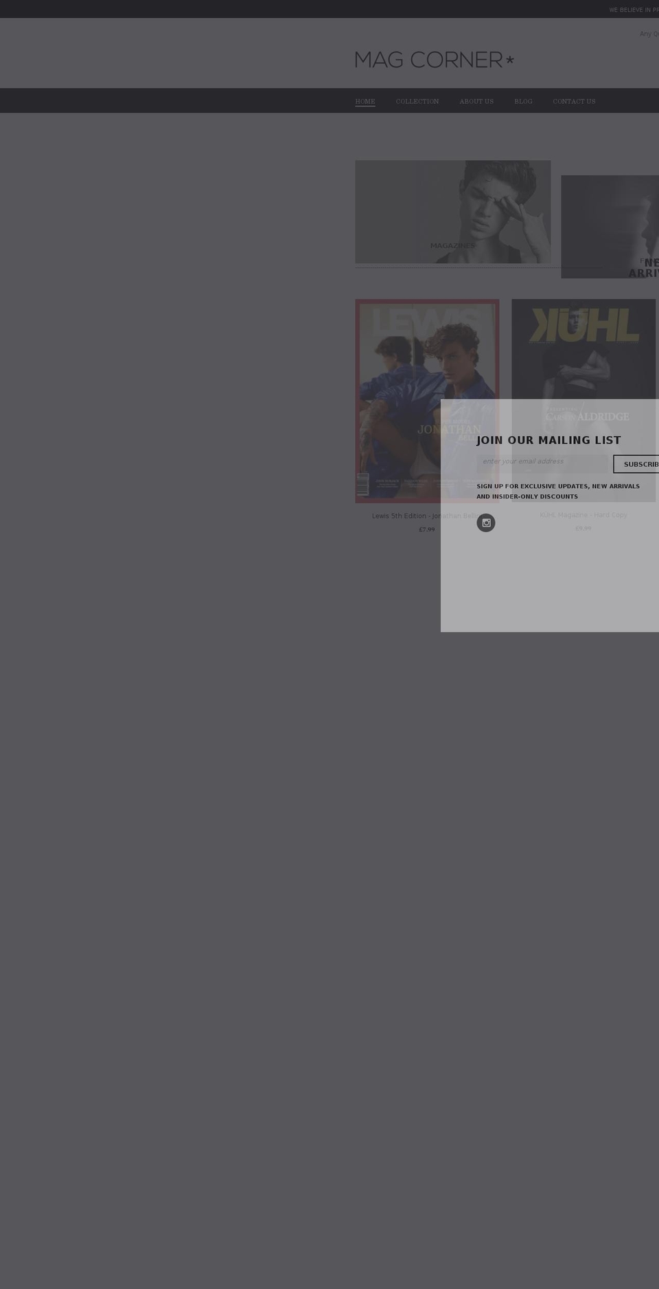 magcorner.com shopify website screenshot