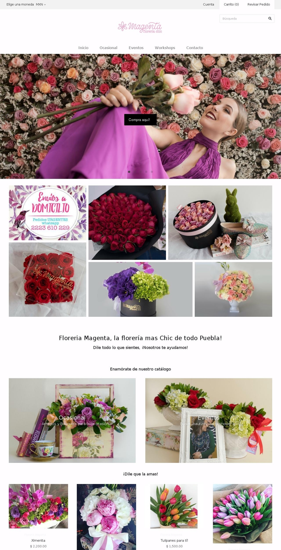 magentafloreria.com shopify website screenshot
