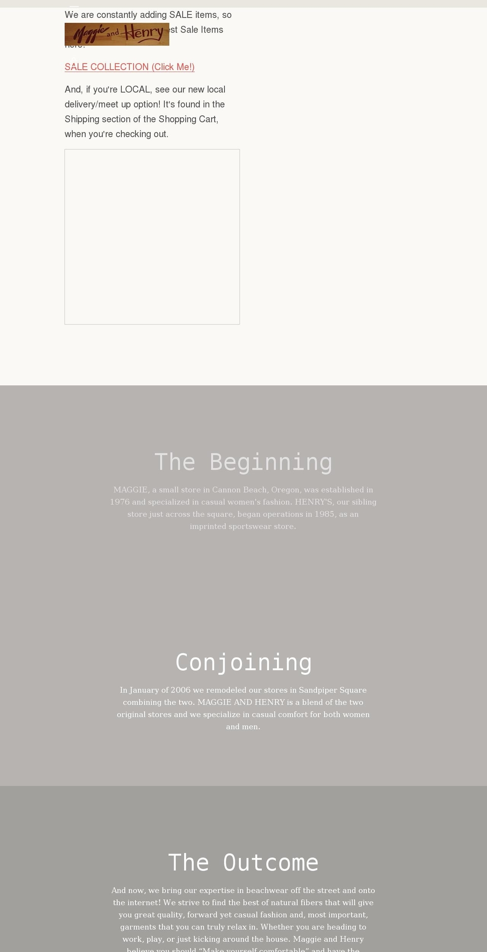 maggieandhenry.com shopify website screenshot