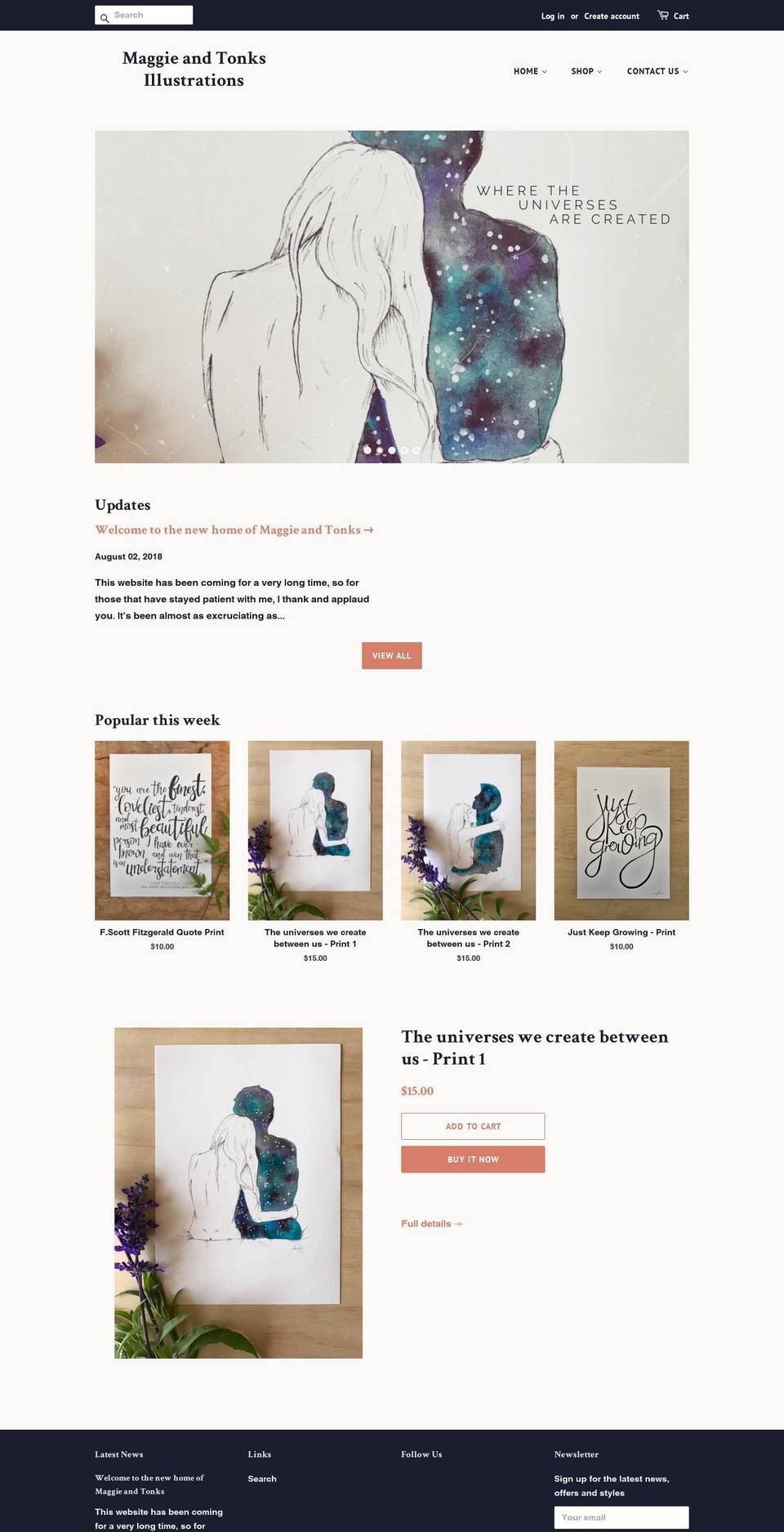 maggieandtonks.com — Shopify storefront screenshot