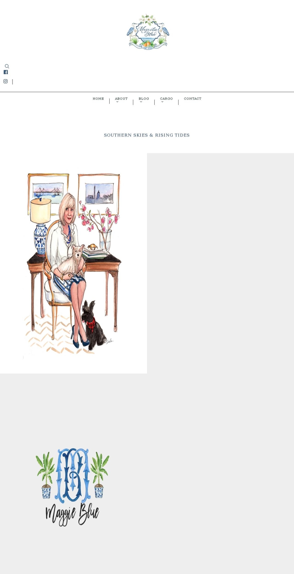 maggieblue.com shopify website screenshot