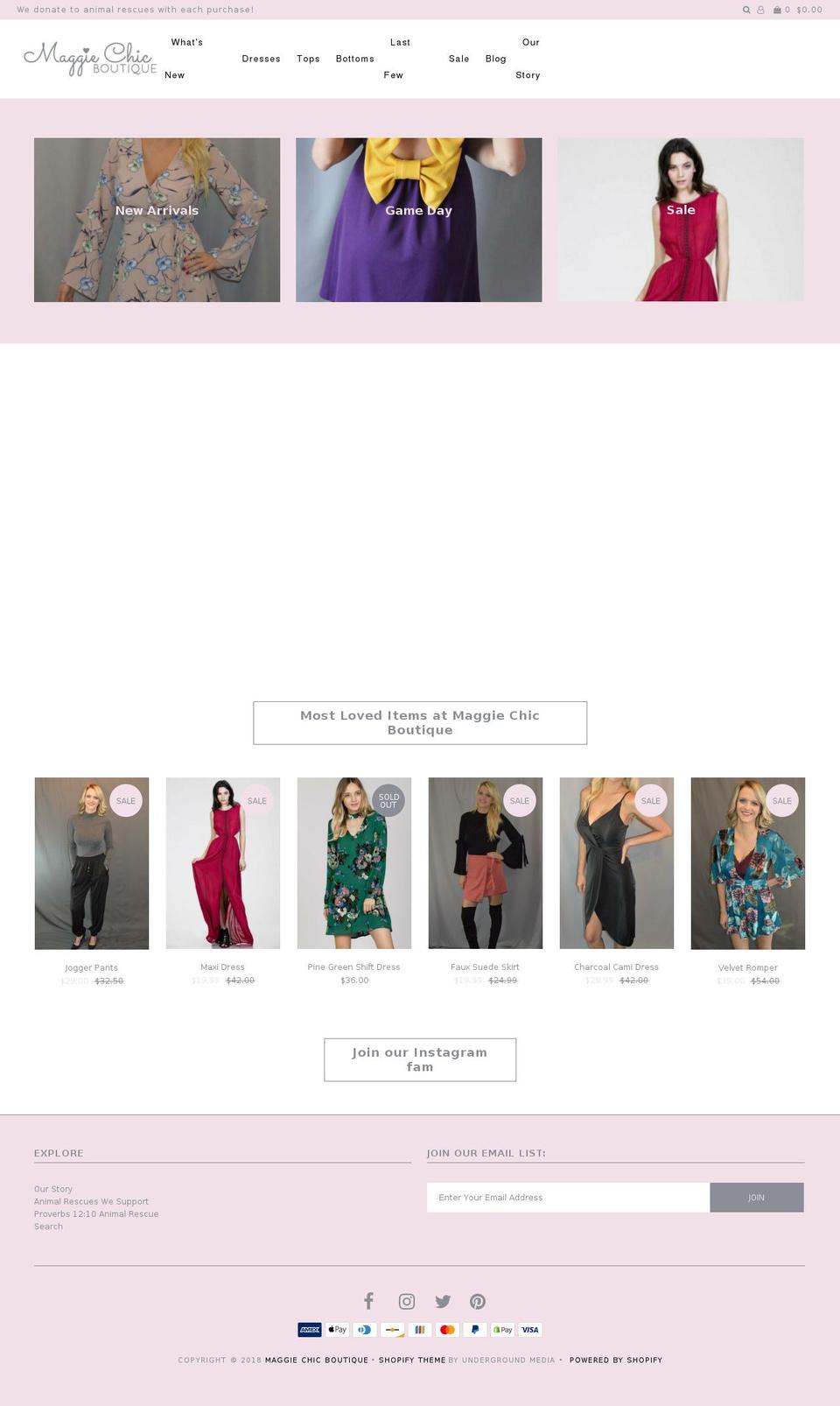 maggiechicboutique.com — Shopify storefront screenshot