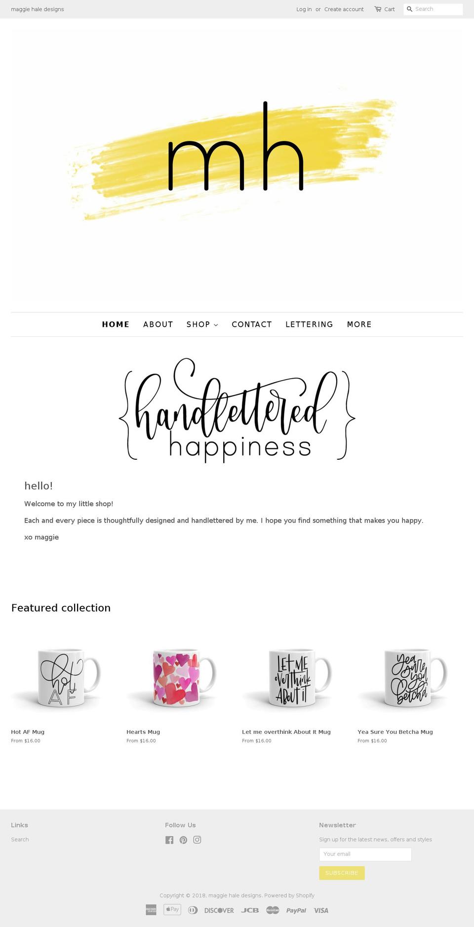 maggiehale.com — Shopify storefront screenshot