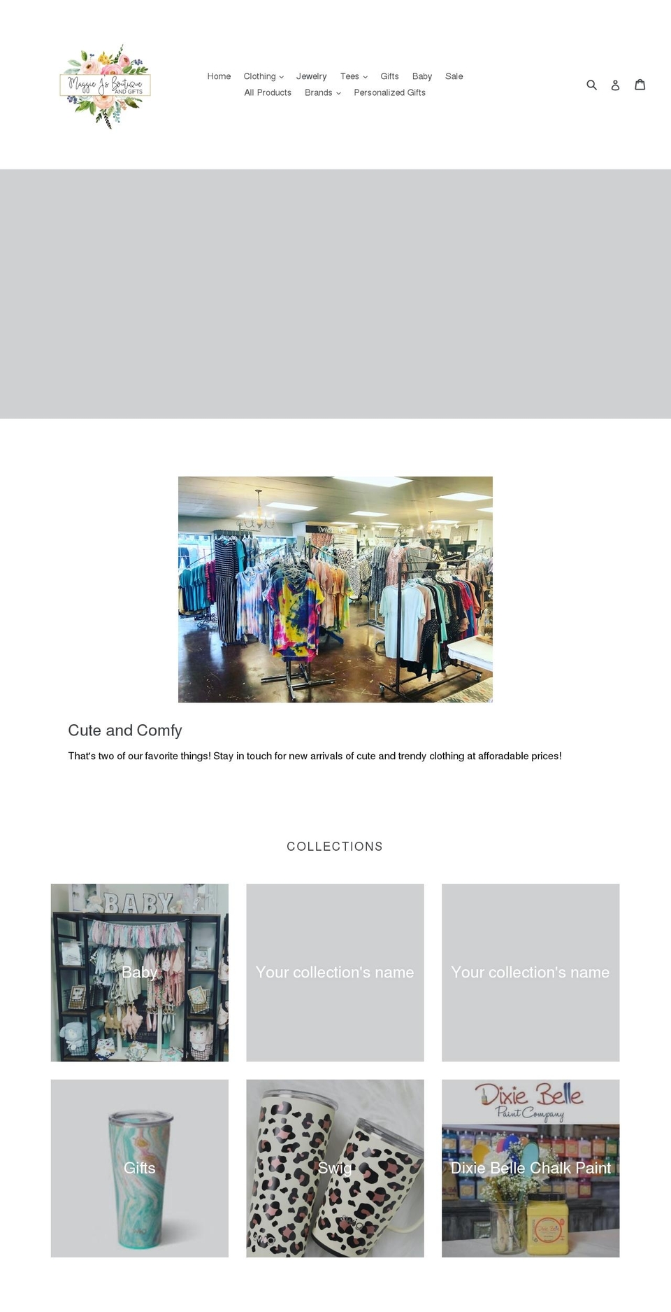 maggiejsboutique.com — Shopify storefront screenshot