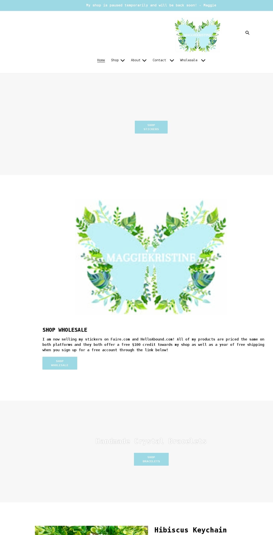 maggiekristine.com shopify website screenshot