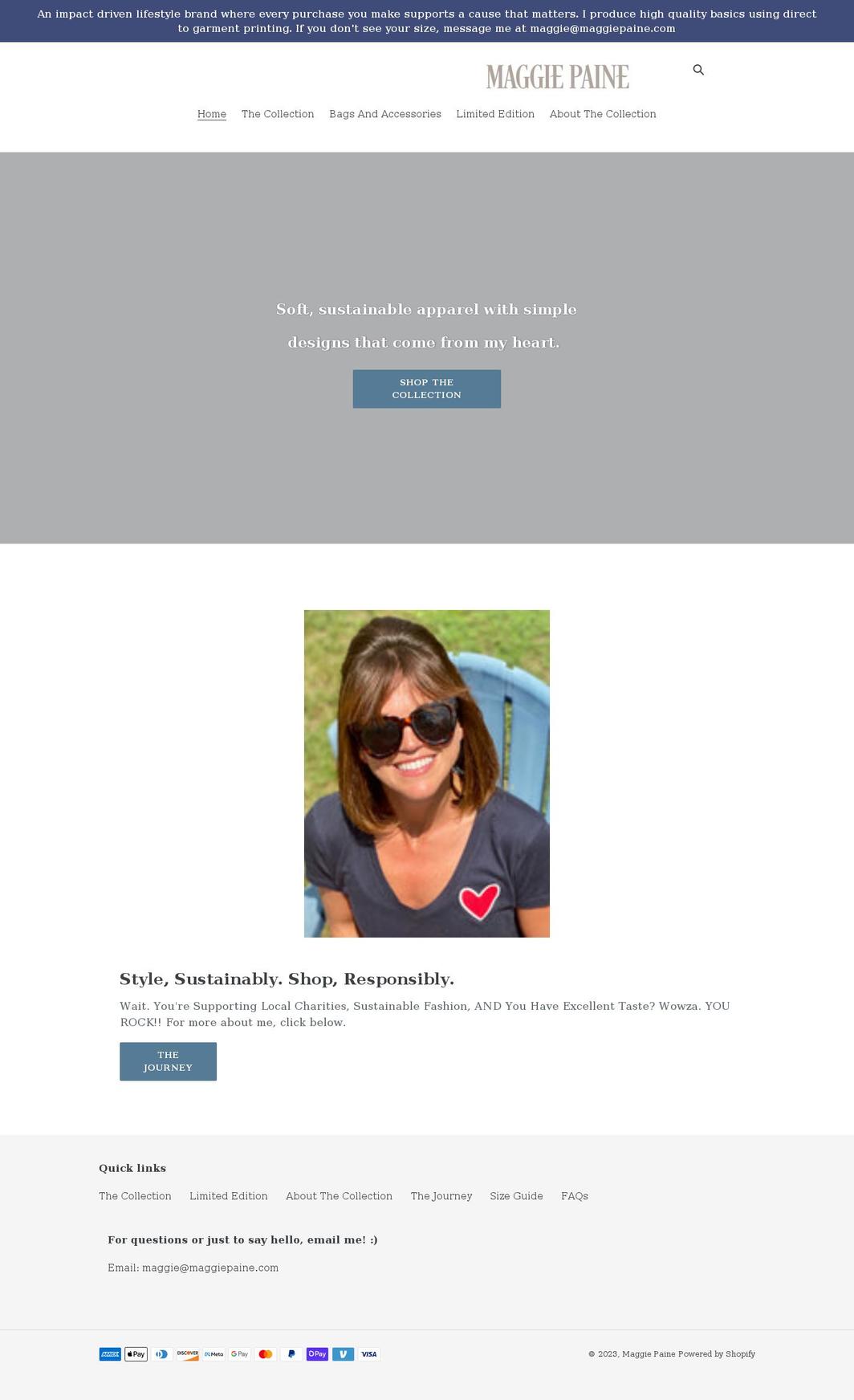 maggiepaine.com shopify website screenshot